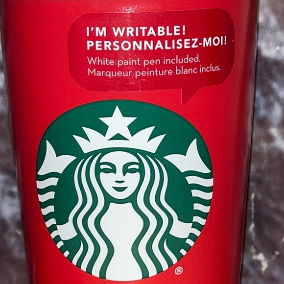 Starbucks Ceramic Red Writable Travel Mug Tumbler Coffee Cup Lid 12oz NWT - Picture 3 of 11